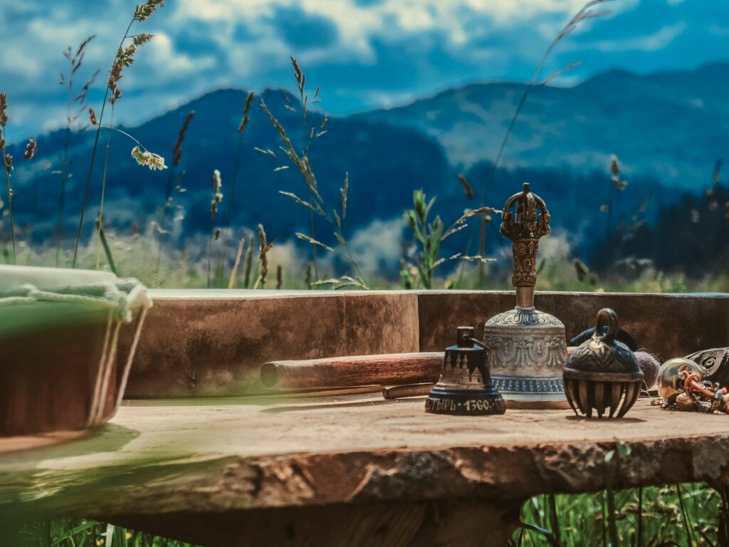 shallow focus photo stainless steel table ornament