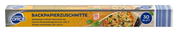 Power Force Backpapierzuschnitte von Aldi, Packung