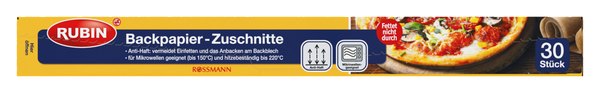 Rubin Backpapier-Zuschnitte von Rossmann, Packung
